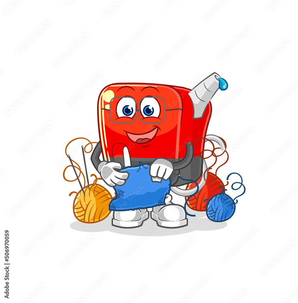 gasoline pump tailor mascot. cartoon vector