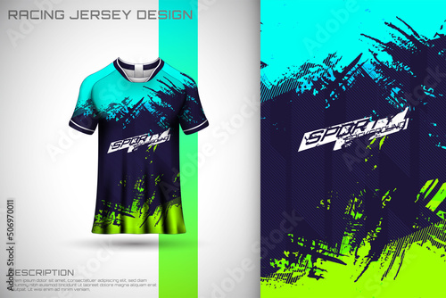Sports jersey and t-shirt template sports jersey design vector mockup. Sports design for football, racing, gaming jersey. Vector.