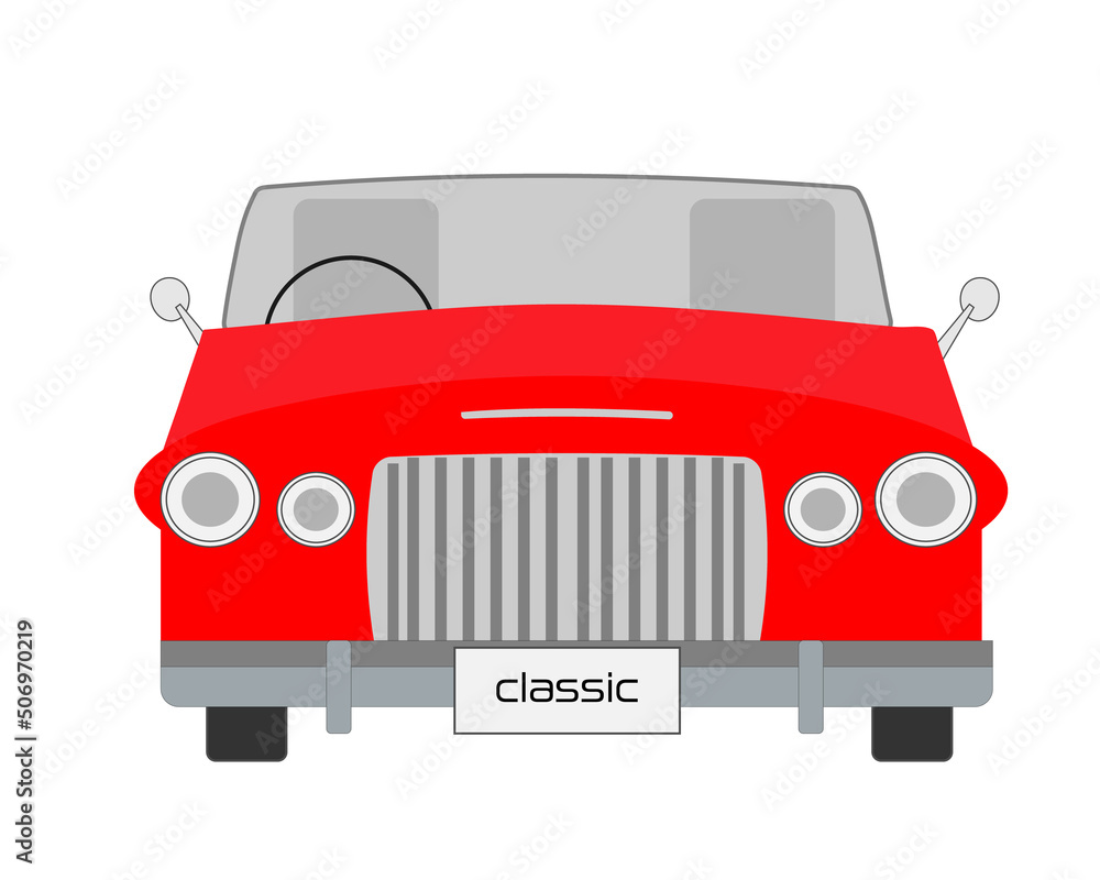 かっこいいレトロなオープンカー・クラシックカー・ヴィンテージカー・車体・レッド・赤 かっこいいレトロなオープンカー・クラシックカー・ヴィンテージカー・車体・レッド・赤