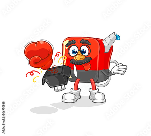 gasoline pump prank glove in the box. cartoon mascot