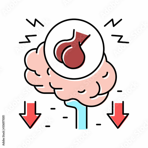 hypopituitarism endocrinology color icon vector illustration