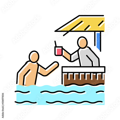 pool restaurant and bar color icon vector illustration