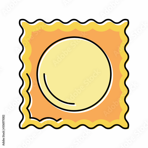 ravioli pasta color icon vector illustration