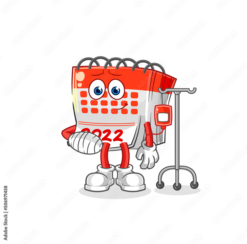 calendar sick in IV illustration. character vector calendar sick in IV illustration. character vector