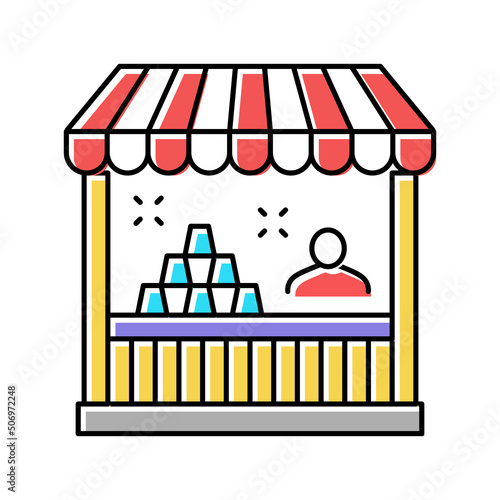tent amusement park color icon vector illustration