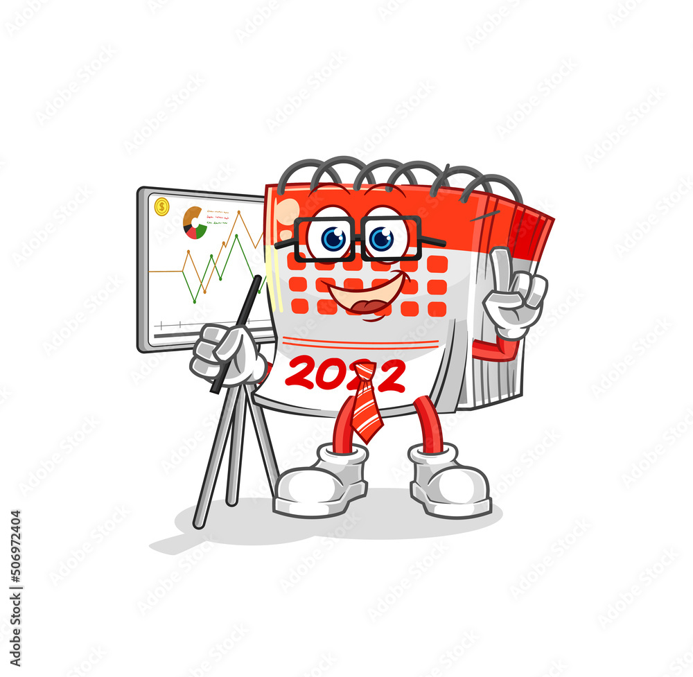 calendar marketing character. cartoon mascot vector