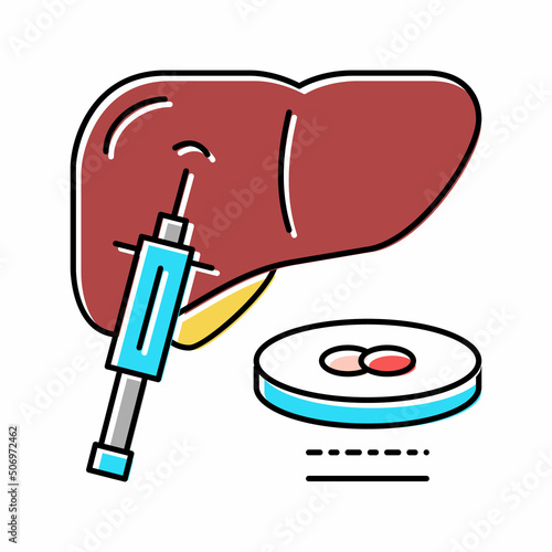 liver biopsy color icon vector illustration
