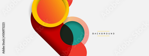 Circle and round shapes abstract background. Vector illustration for wallpaper banner background or landing page © antishock