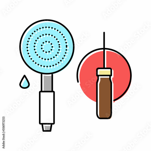 shower head repair color icon vector illustration