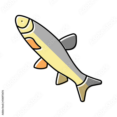 grass carp color icon vector illustration