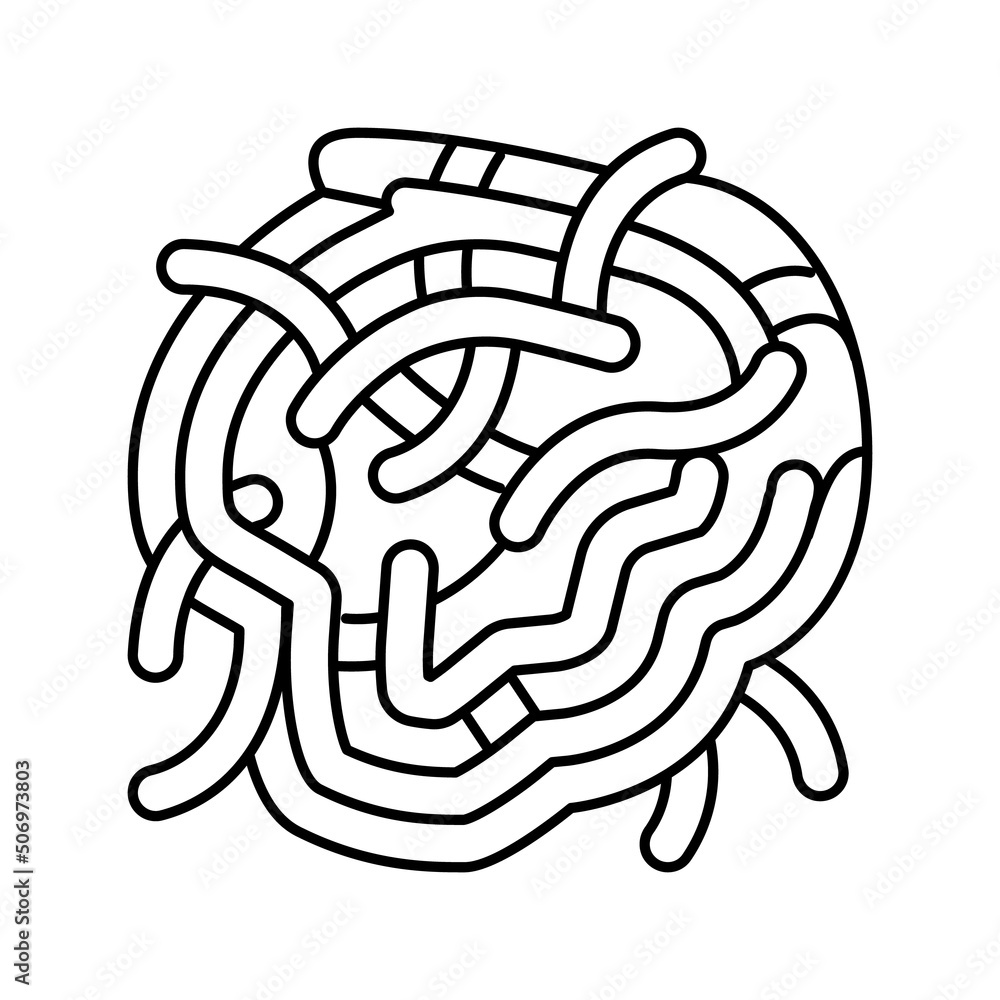 pasta spinach line icon vector illustration pasta spinach line icon vector illustration