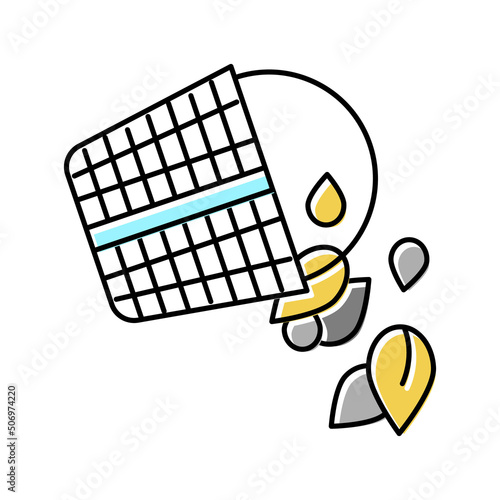 emptying skimmer baskets color icon vector illustration