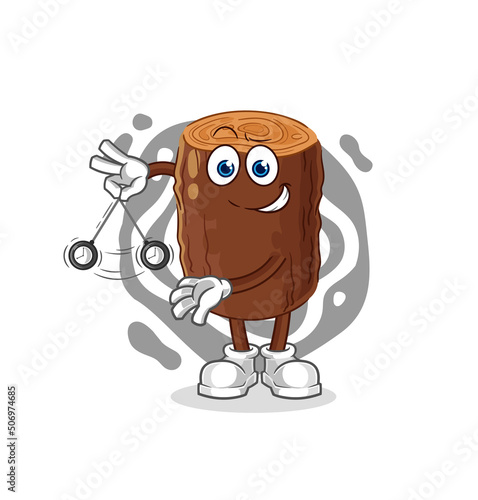 log hypnotizing cartoon. cartoon mascot vector