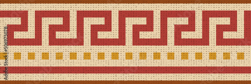 Geometric ethnic pattern, border, vector design, seamless pattern