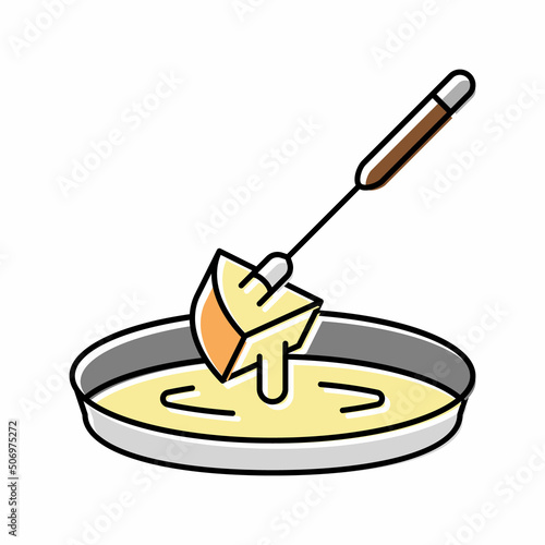 cheese fondue maker color icon vector illustration