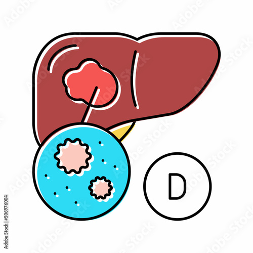 type d hepatitis color icon vector illustration