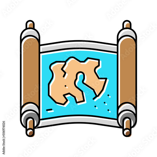 map medieval color icon vector illustration