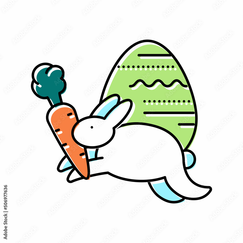 easter holiday color icon vector illustration