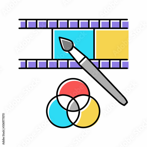 video editor color icon vector illustration