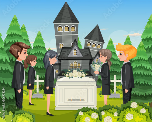 Fotografi Funeral ceremony in Christian religion
