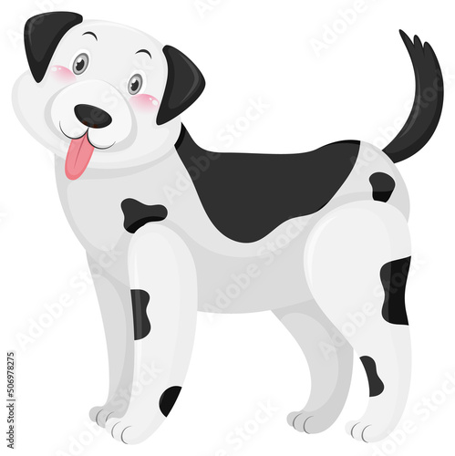 A dog with black colored spots marked