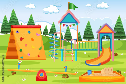 An outdoor playground scene