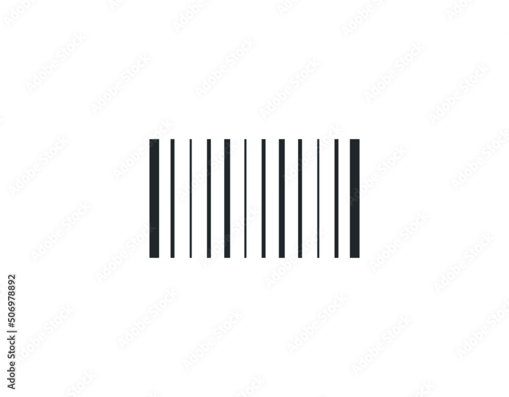 Simple barcode icon design, scan code icon, vector illustration
