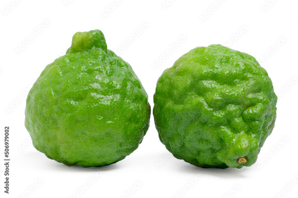 Fresh two bergamot fruit on white background. Fresh two bergamot fruit on white background.