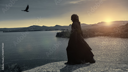 Fotografie wizard and his raven