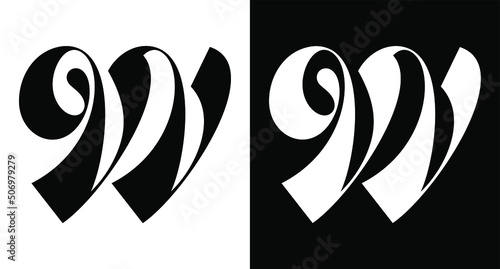 monogram logo letter w initial vector 