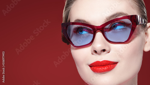 woman in stylish glasses