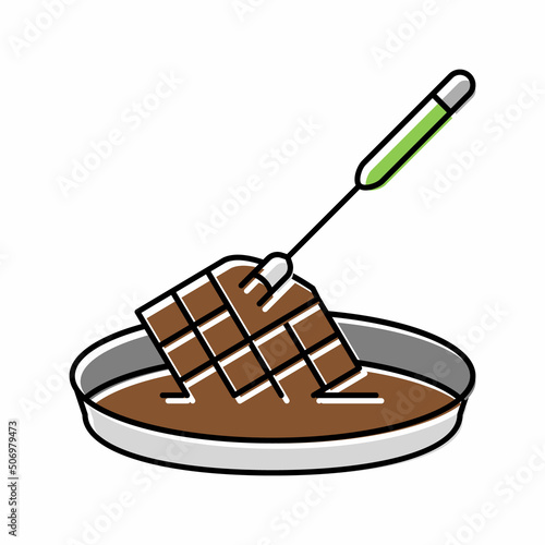 chocolate fondue maker color icon vector illustration