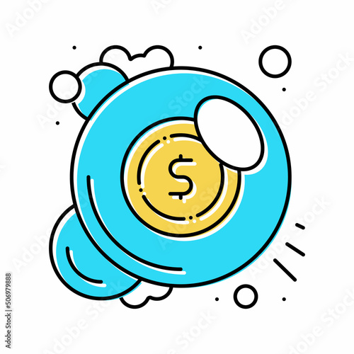 finance bubble color icon vector illustration
