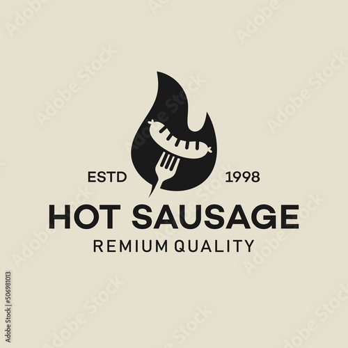 Hot sasauges, concept sign, vector illustration, logo symbol.
