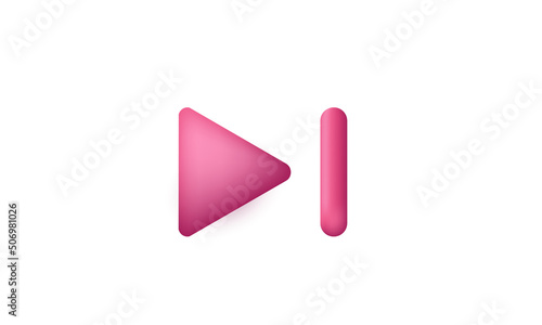 unique 3d skip end next music player button isolated on vector