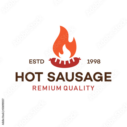 Hot sasauges, concept sign, vector illustration, logo symbol.