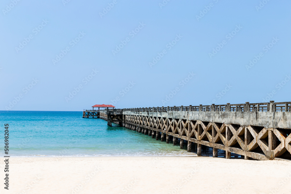 Concrete pier in Khao Lak, south of Thailand, summer outdoor day light