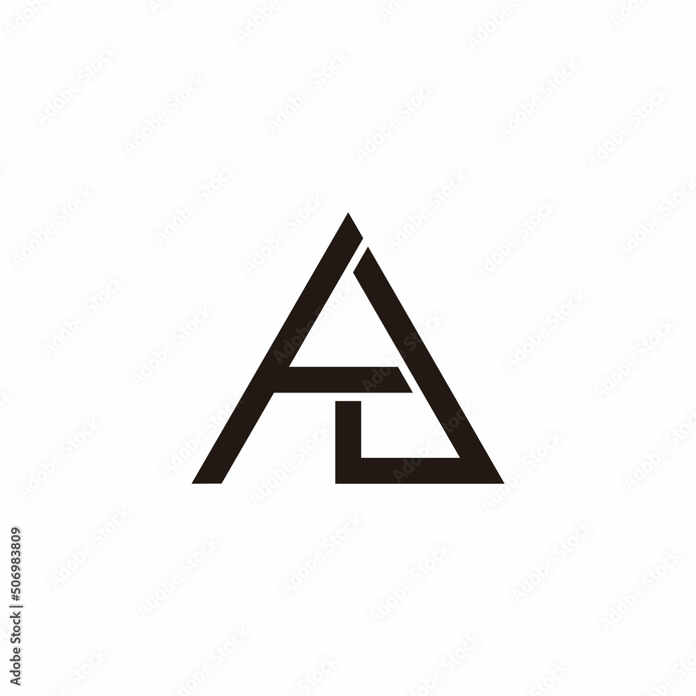 letter tj simple geometric line triangle logo vector letter tj simple geometric line triangle logo vector