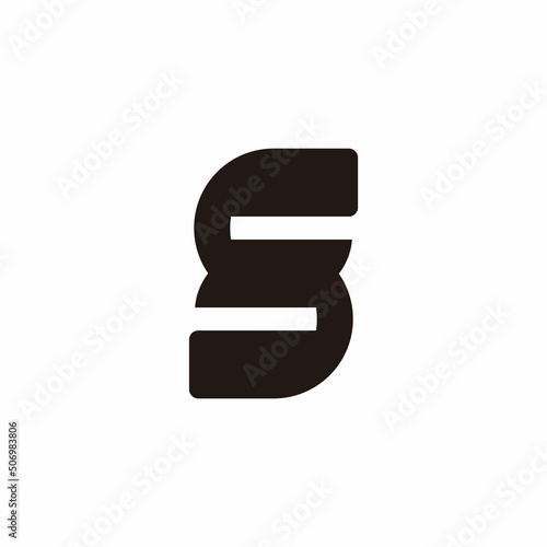 letter sc simple curves linked geometric logo vector