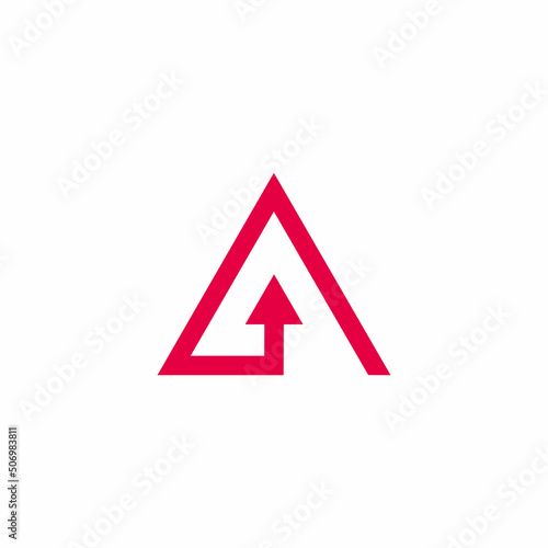 triangle motion arrow up linear logo vector