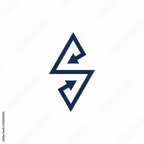 Free Download letter s up down arrow simple geometric logo vector - GFXLoad