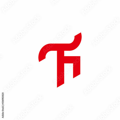 letter th simple geometric linked logo vector