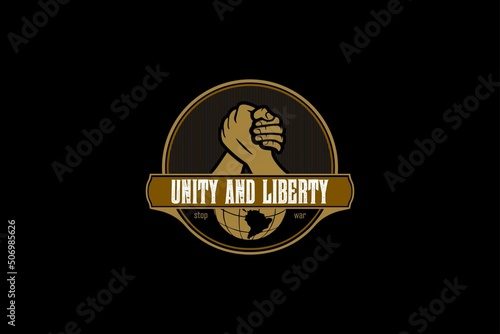 UNITY AND LIBERTY TO STOP WAR LOGO VINTAGE