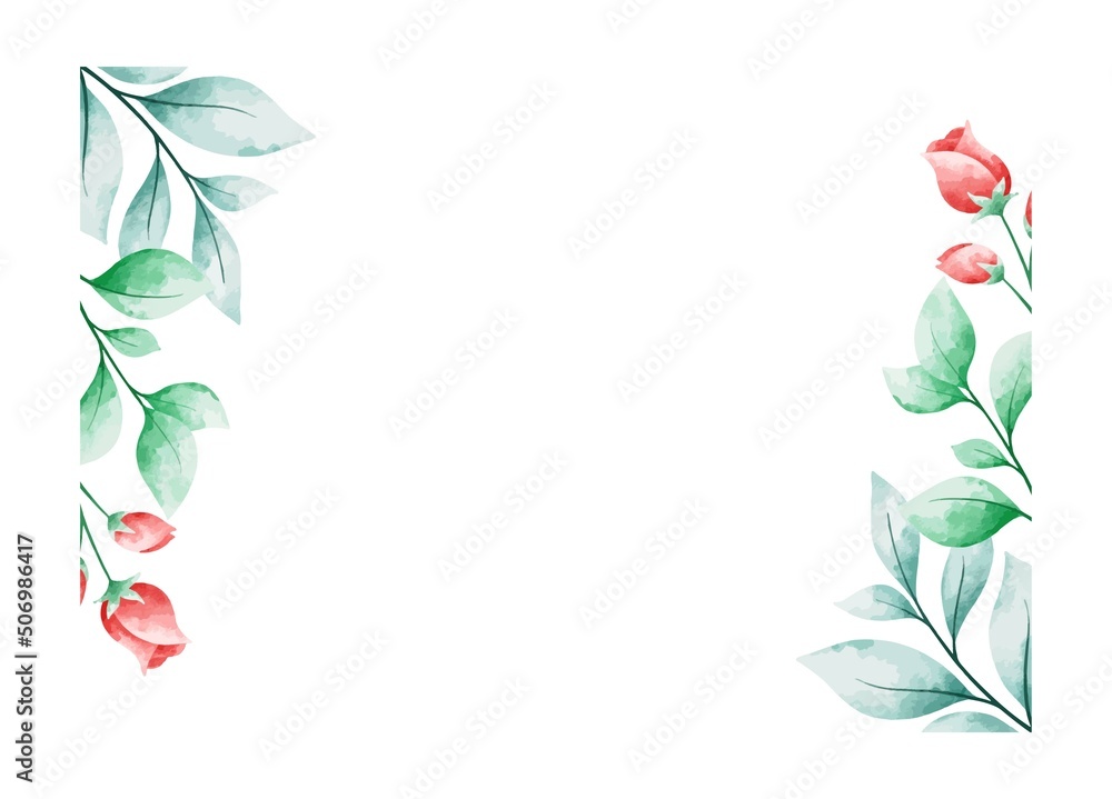 Flower Frame Background Watercolor