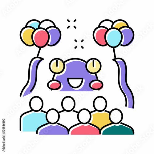 monster kids party color icon vector illustration
