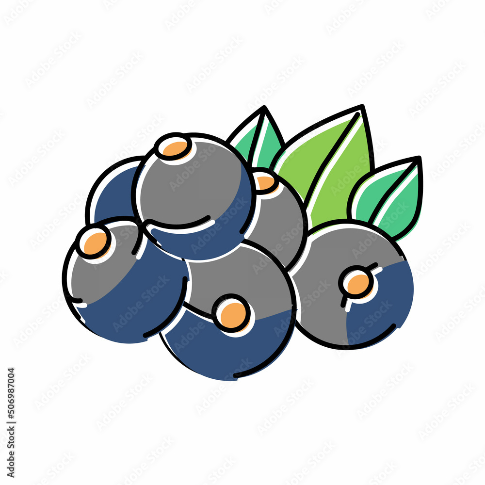 Fototapeta premium currant berry color icon vector illustration