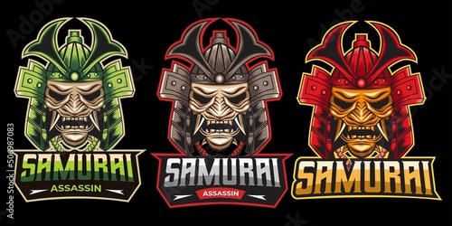 collection of samurai mascot logo for esport gaming