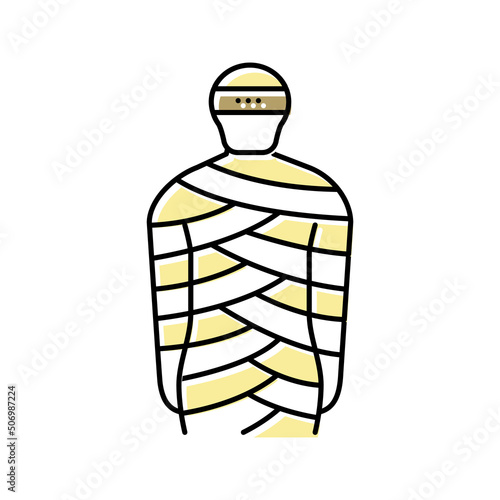 mummy egypt color icon vector illustration