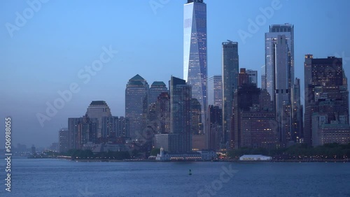 Manhattan New York city at dusk