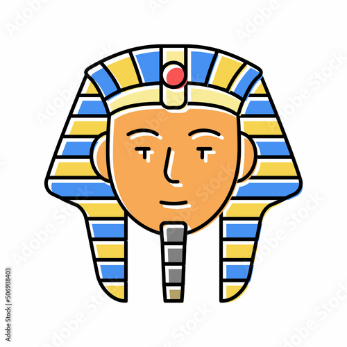 pharaoh egypt color icon vector illustration